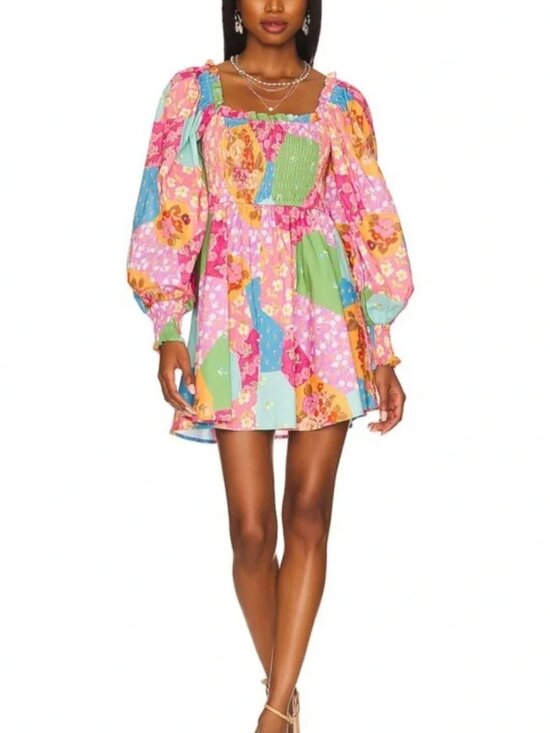spell freda boho mini dress | Dresses | Spell X Revolve Lolly Floral Smocked Organic Cotton Nwt Large 2026 Wedding Dress A-Line Style_Slit Size:35.5 The gorgeous Freda Boho